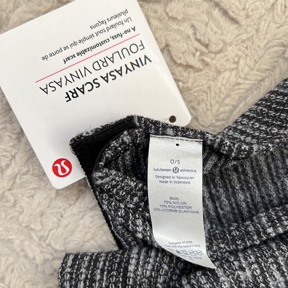 Lululemon Vinyasa Scarf, Coco Pique Black White, New condition w/ tags attached - Picture 5 of 16